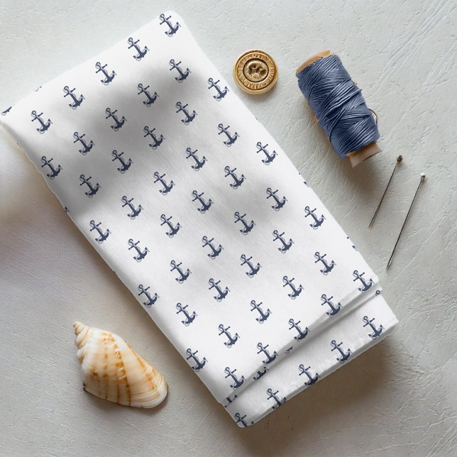 Blue Wave Anchor Navy/Wht ID836 Fabric (Creator Uploaded)