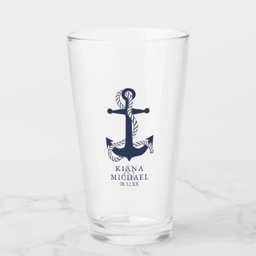 Blue Wave Anchor Wedding ID836 Glass