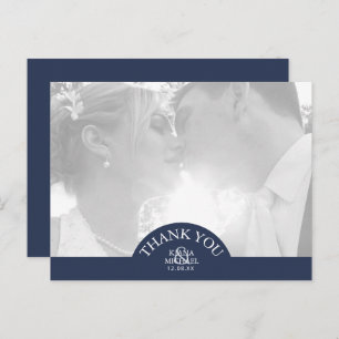 Blue Wave Anchor Wedding Thank You ID836 Announcement Postcard