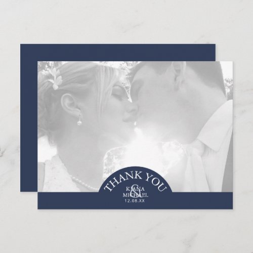 Blue Wave Anchor Wedding Thank You ID836 Announcement Postcard