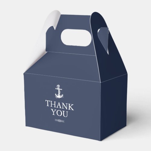 Blue Wave Anchor Wedding Thank You ID836 Favor Boxes