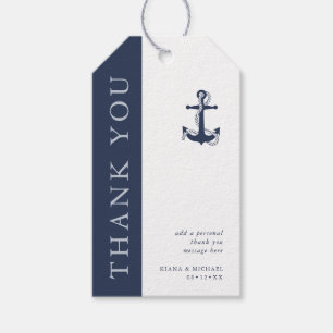 Blue Wave Anchor Wedding Thank You ID836 Gift Tags