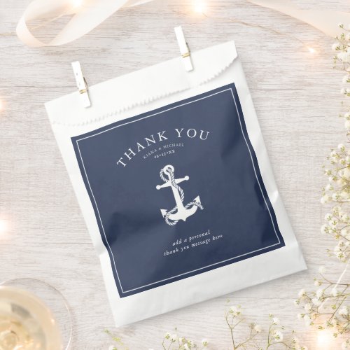 Blue Wave Anchor Wedding Thank You V3 WtBl ID836  Favor Bag