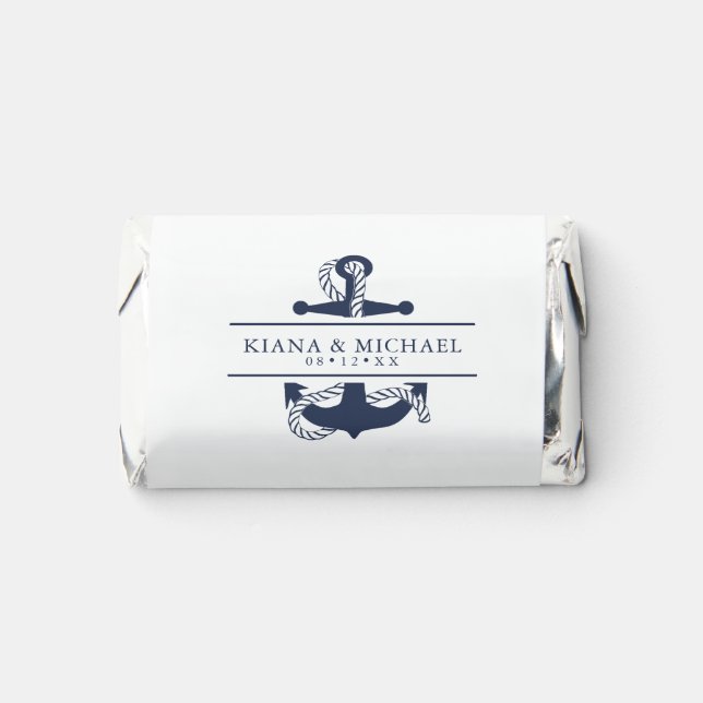 Blue Wave Anchor Wedding V2 Navy/Wht ID836 Hershey's Miniatures (Front)