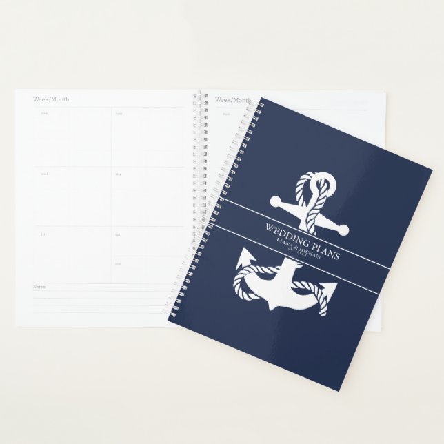 Blue Wave Anchor Wedding V2 Wht/Navy ID836 Planner (Display)
