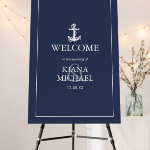 Blue Wave Anchor Wedding Welcome ID836 Foam Board