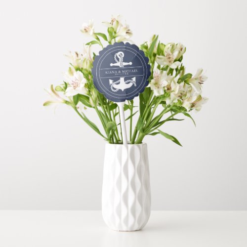 Blue Wave Anchor Wedding WhtNavy ID836 Balloon