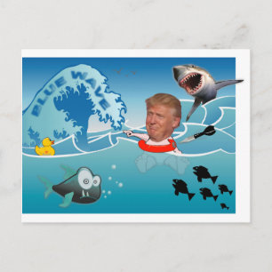 Blue wave / Anti Trump, Postcard