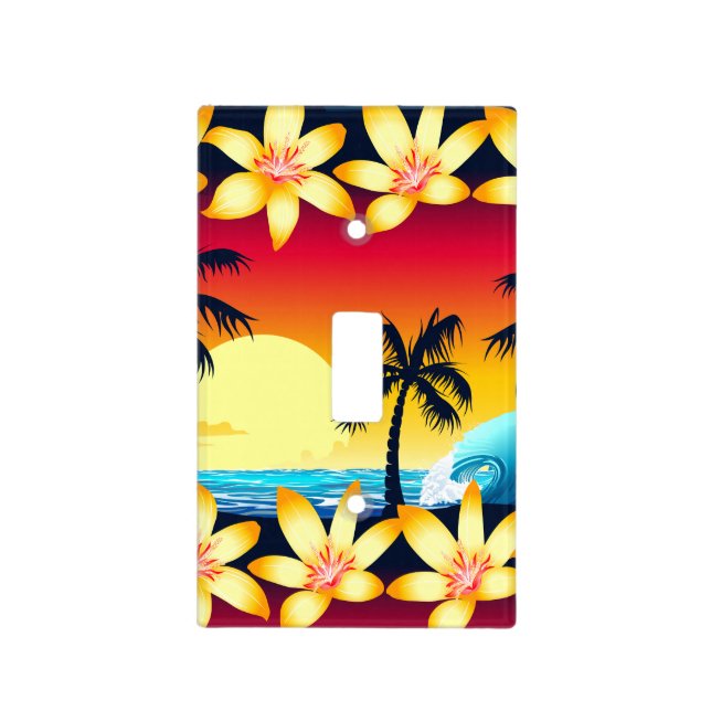Blue wave at sunrise light switch cover (Front)