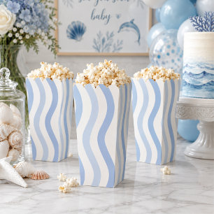 Blue Wave Baby Shower Popcorp Favor Boxes