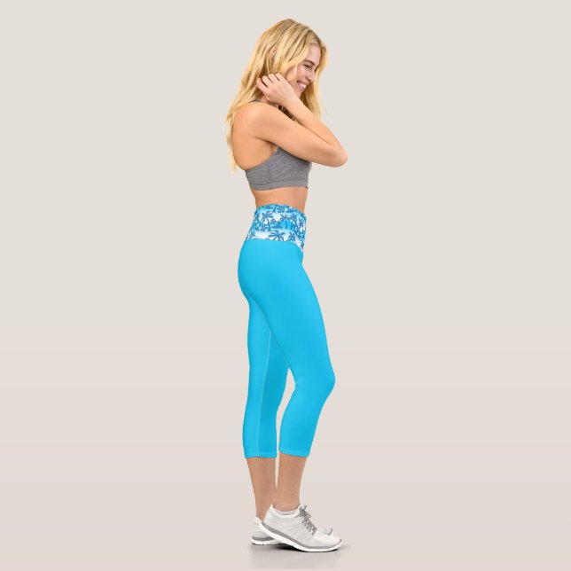Blue Wave  Capri Leggings (Right)