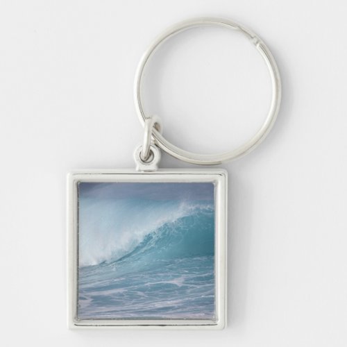 Blue wave crashing Maui Hawaii USA 2 Keychain