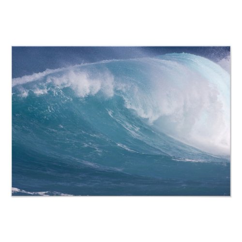 Blue wave crashing Maui Hawaii USA 2 Photo Print