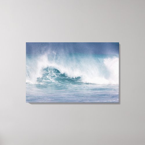 Blue wave crashing Maui Hawaii USA Canvas Print