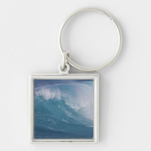 Blue wave crashing Maui Hawaii USA Keychain