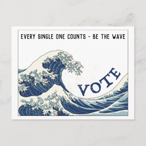 Blue Wave customizable get out the vote Postcard