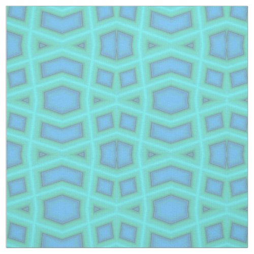 Blue Wave Diamond Geometric Print Pattern Fabric