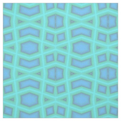 Blue Wave Diamond Geometric Print Pattern Fabric