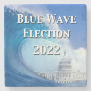 Blue Wave Election 2022 Stone Coaster