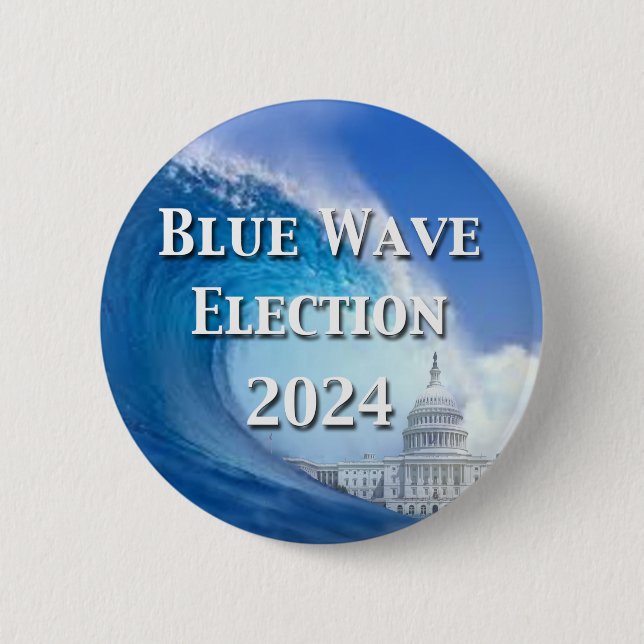 Blue Wave Election 2024 Button (Front)