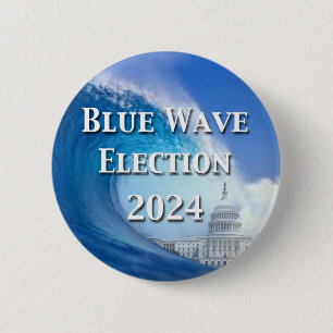 Blue Wave Election 2024 Button