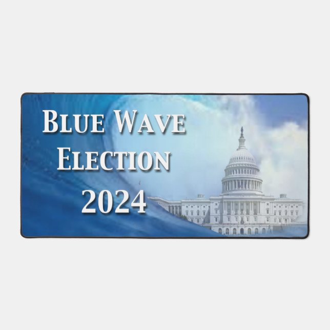 Blue Wave Election 2024 Desk Mat (Front)