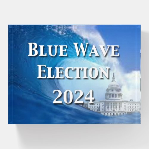 Blue Wave Election 2024 Paperweight