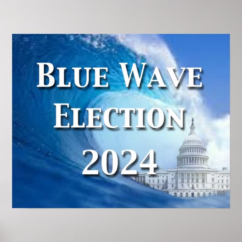 Blue Wave Election 2024 Poster