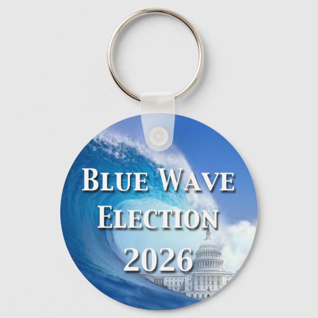 Blue Wave Election 2026 Keychain (Front)