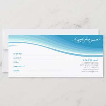 Blue Wave Gift Card Certificate by BluePlanet at Zazzle
