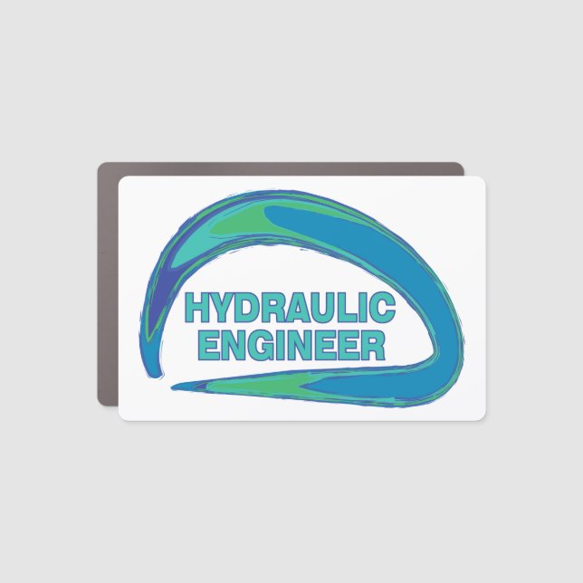 Blue Wave Hydraulic Engineer Mug Car Magnet (Front)