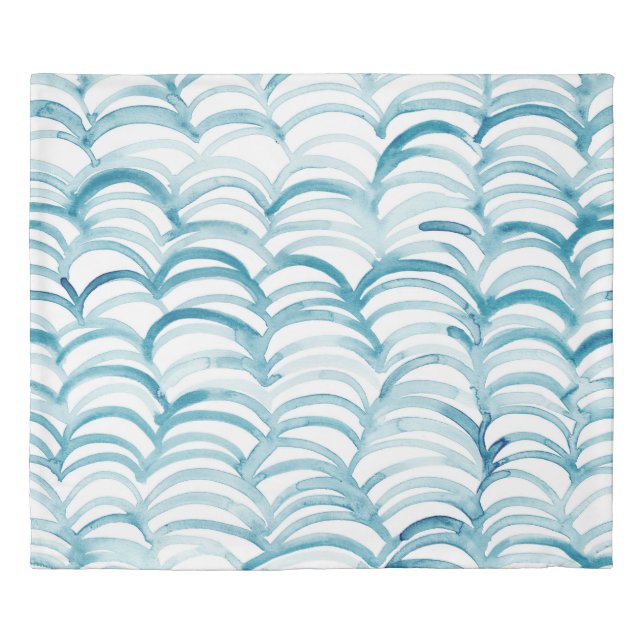 Blue Wave Japanese Style PatternIllustration Duvet Cover (Front)