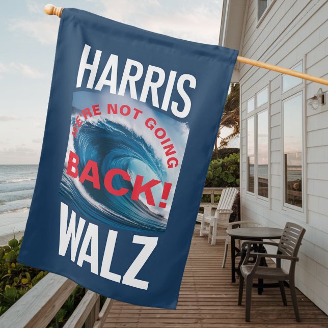 'Blue Wave' Kamala Harris - Tim Walz Weatherproof  House Flag (Creator Uploaded)