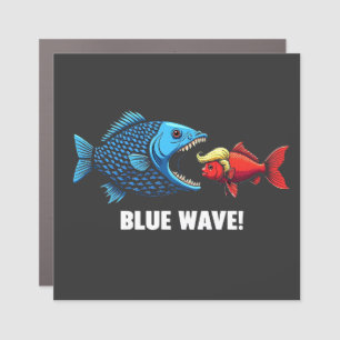 Blue Wave Kamala Harris Walz Fish Election  Car Magnet
