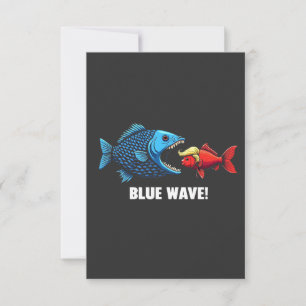 Blue Wave Kamala Harris Walz Fish Election  Invitation