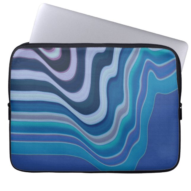 Blue Wave Laptop Sleeve (Front)