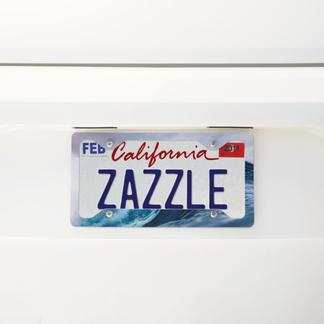 Blue wave license plate frame (On Car)