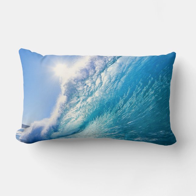 Blue wave lumbar pillow (Front)