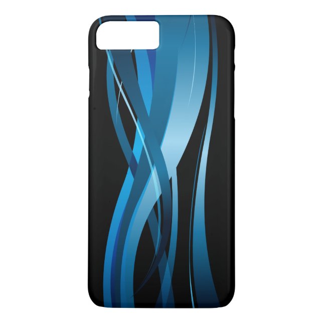 Blue Wave Modern Abstract Pattern Case-Mate iPhone Case (Back)