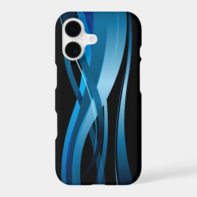 Blue Wave Modern Abstract Pattern Iphone Case (Back)