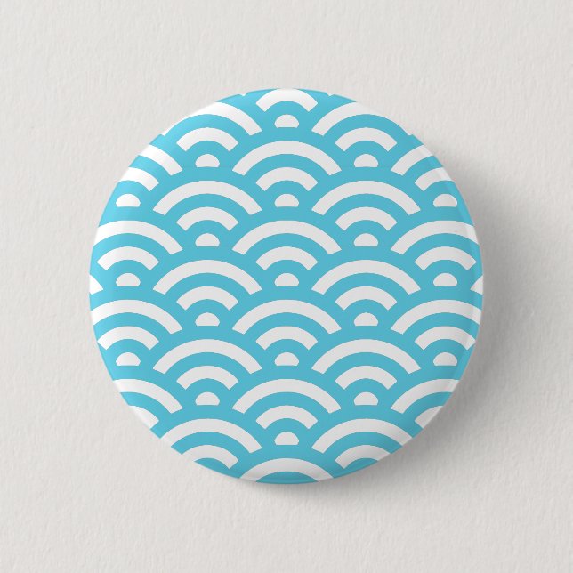 Blue Wave Pattern Button (Front)