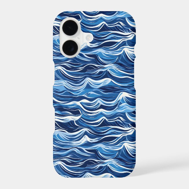 Blue Wave Pattern Case-Mate iPhone Case (Back)