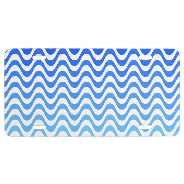 Blue Wave Pattern License Plate (Front)
