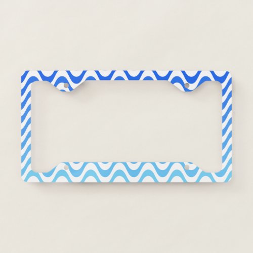 Blue Wave Pattern License Plate Frame