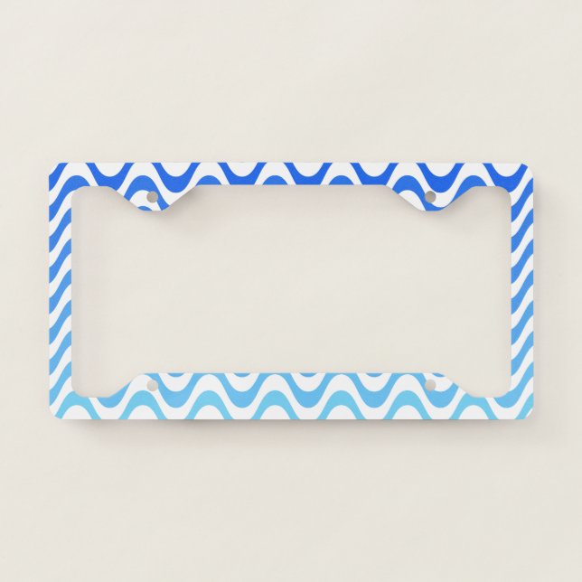 Blue Wave Pattern License Plate Frame (Front)
