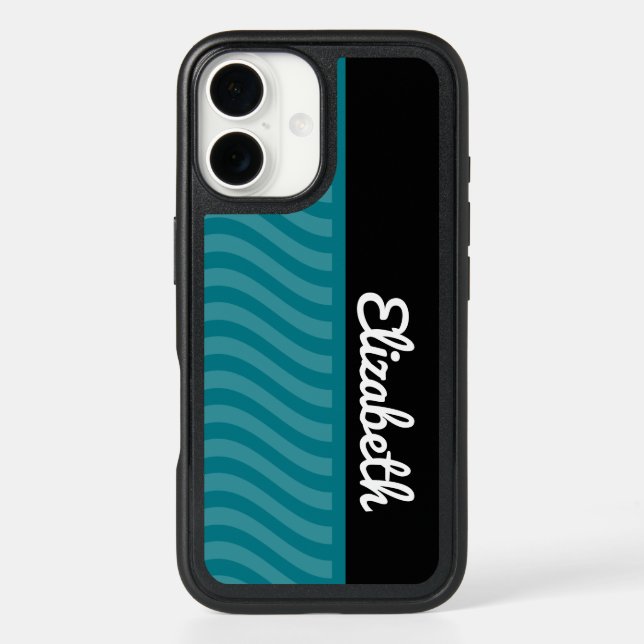 Blue Wave Pattern Otterbox iPhone Case (Back)