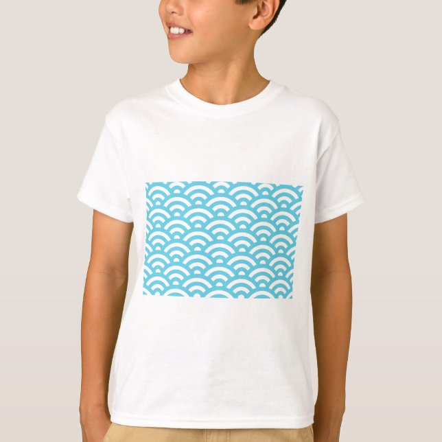 Blue Wave Pattern T-Shirt (Front)