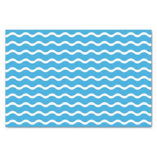 Blue Wave Pattern Tissue Paper