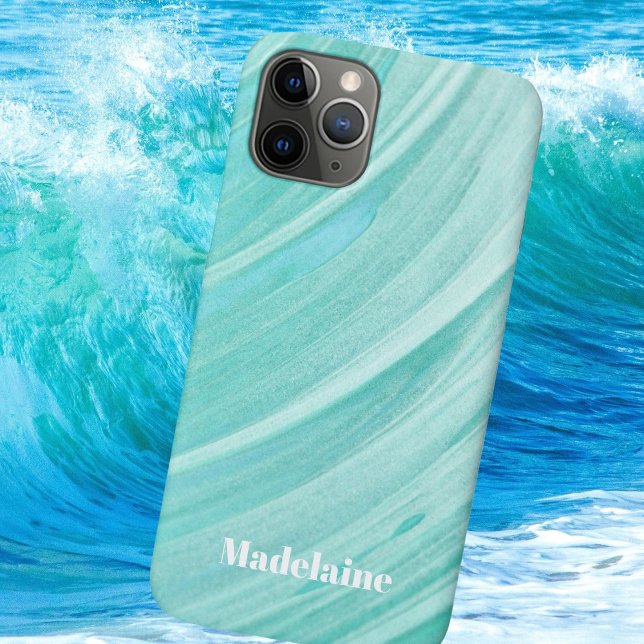 Blue Wave Personal Monogram  Case-Mate iPhone Case (Creator Uploaded)