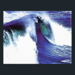 Blue Wave Photo Print<br><div class="desc">Colored blue surfing wave</div>